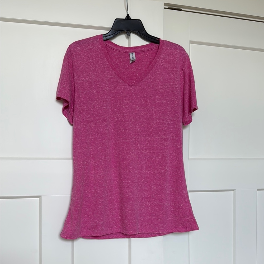 Jerzees Women's Heathered Pink Short Sleeve Tee